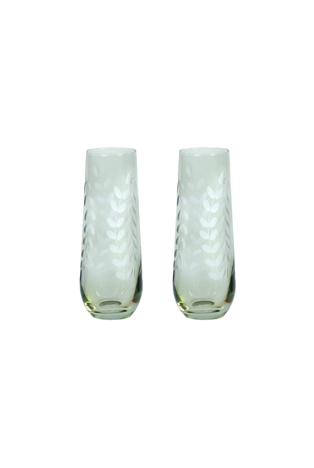 Indigo Flutes - Green (Set of 2) - Magpie Style