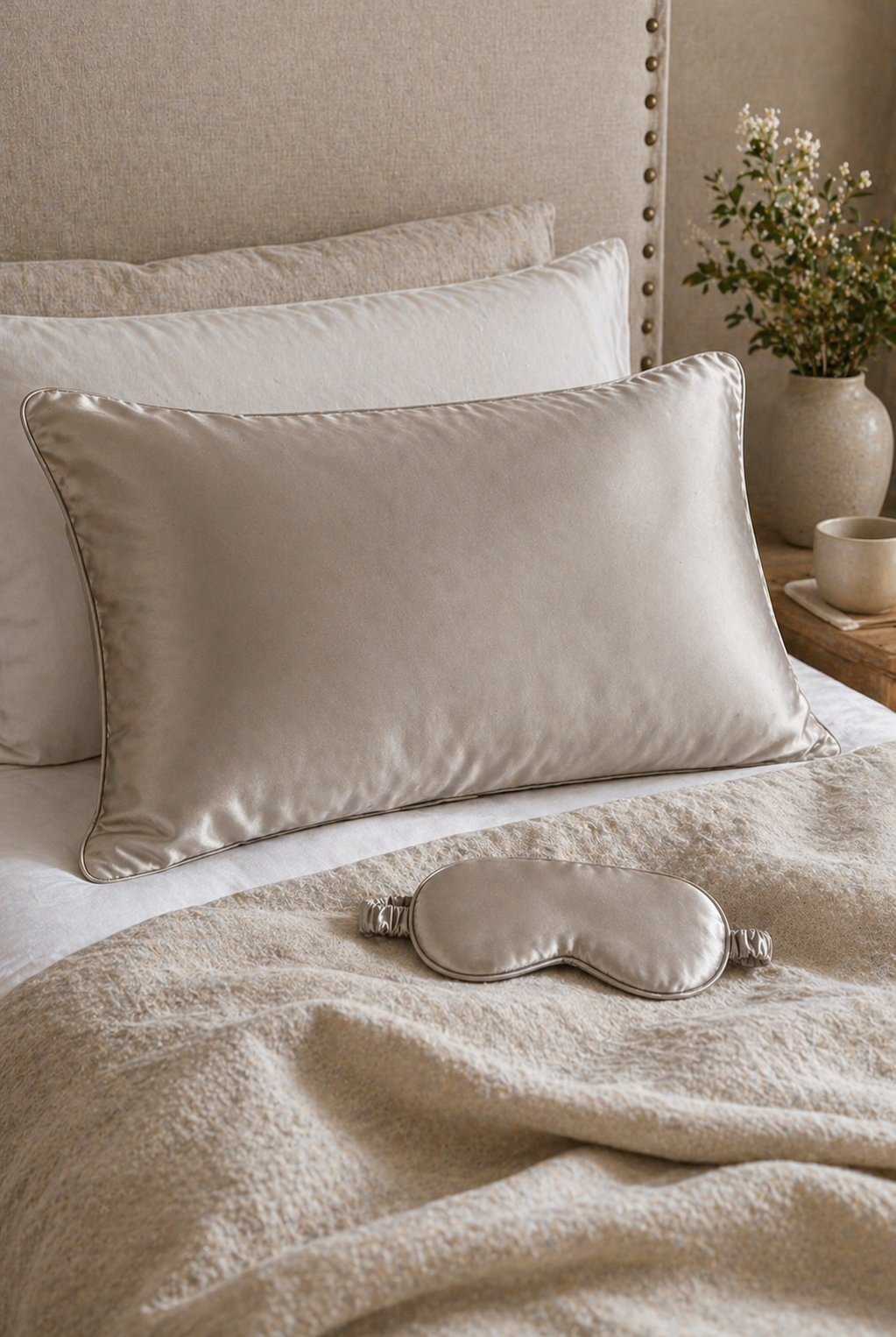 SILK SENSATION - Pillowcase - Taupe - Paula Ryan