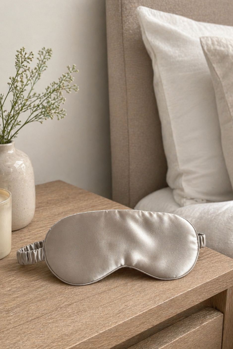 SILK SENSATION - Eye Mask - Taupe - Paula Ryan