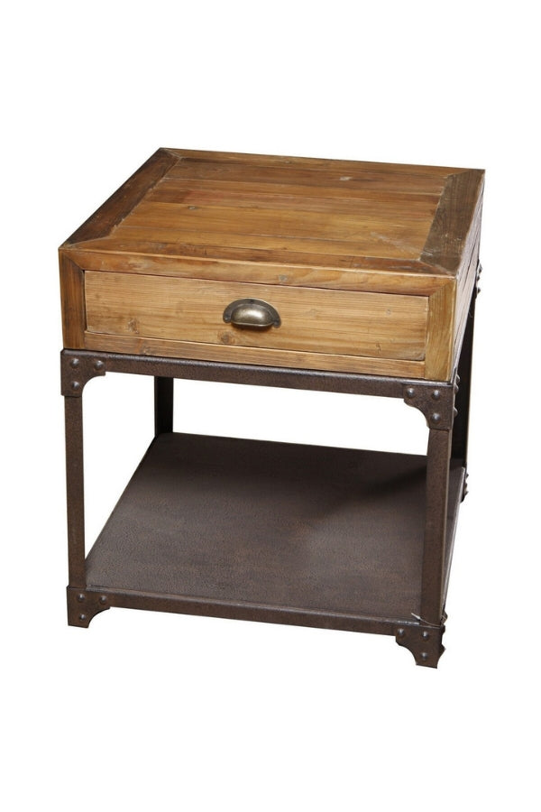 Side Table with Metal Shelf - Magpie Style