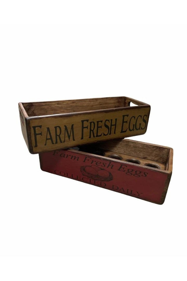 Wooden Vintage Egg Tray - 12 Egg - Magpie Style