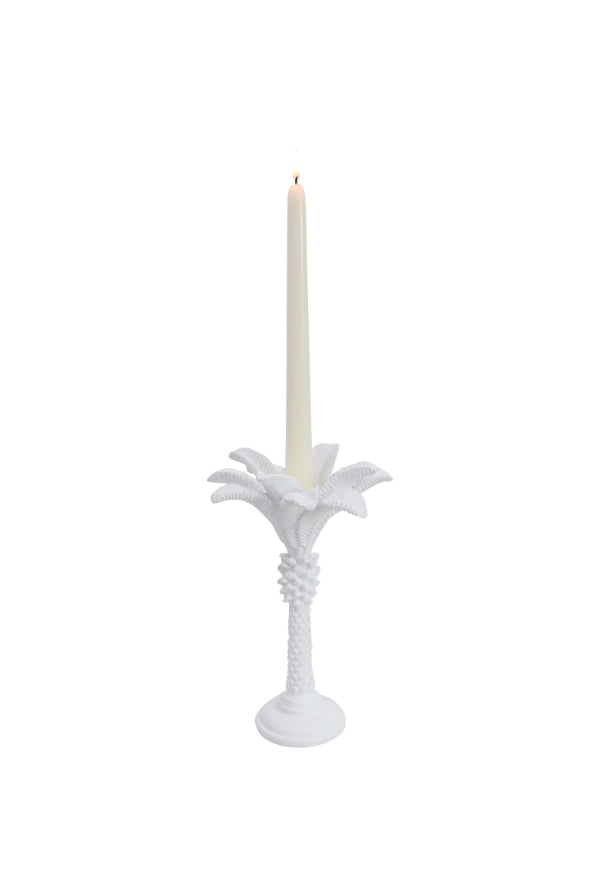 White Medium Queen Palm Candle Holder - Magpie Style