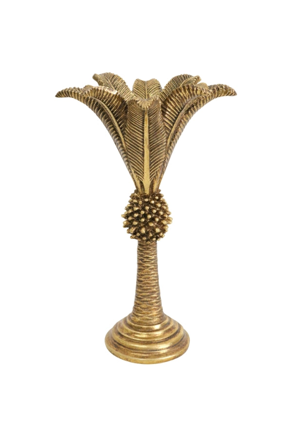Gold Medium Queen Palm Candle Holder - Magpie Style