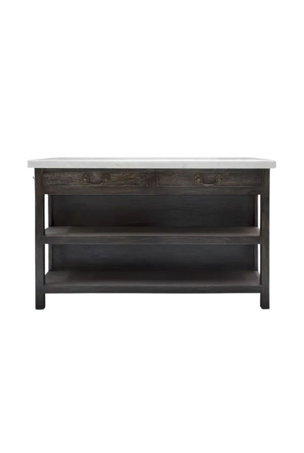 Aged Black Kitchen Island Large - Magpie Style