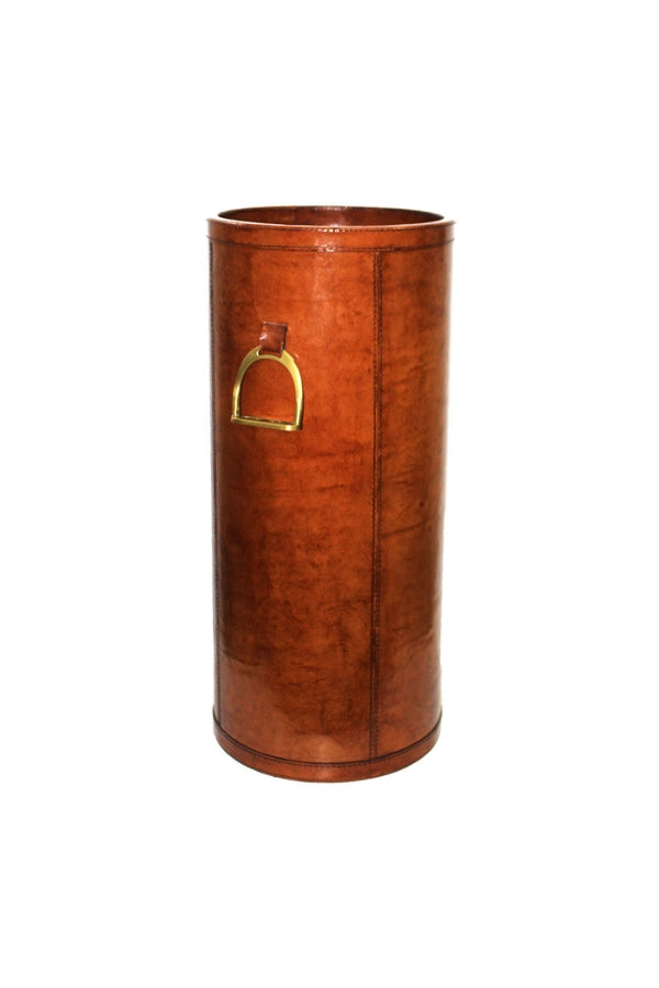 Leather Umbrella Holder with Stirrips - Tan - Magpie Style
