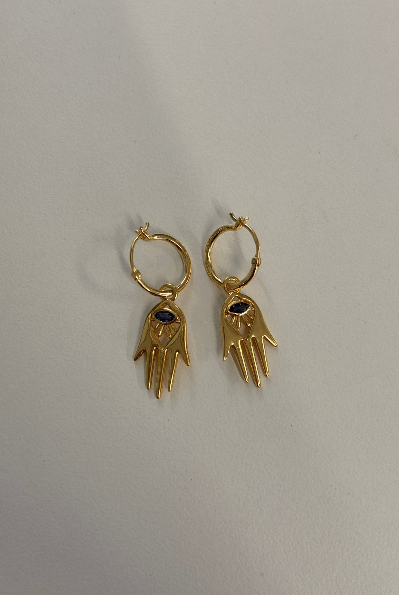 KYOTI Hamsa Charm Hoops - Magpie Style