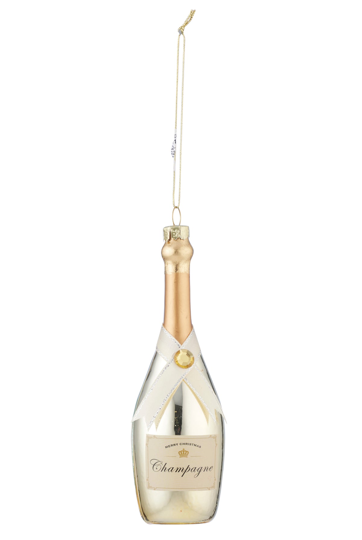 Champagne Glass Ornament - Gold
