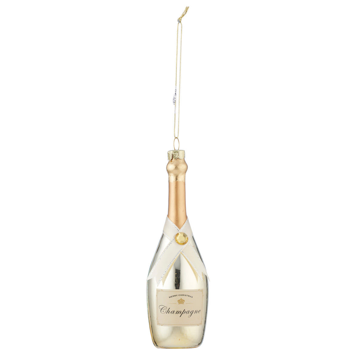 Champagne Glass Ornament - Gold