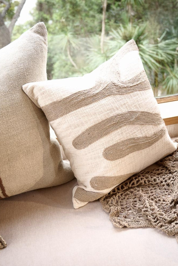 Zanth Cushion - Ivory/Natural - 50cm - Magpie Style