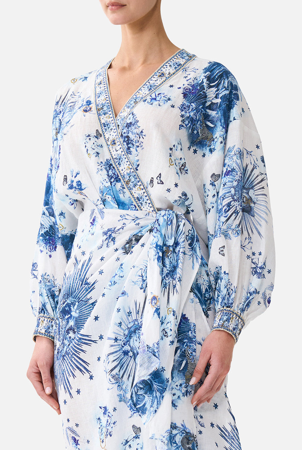 CAMILLA Wrap Midi Dress - The Porcelain Parlour - view 5