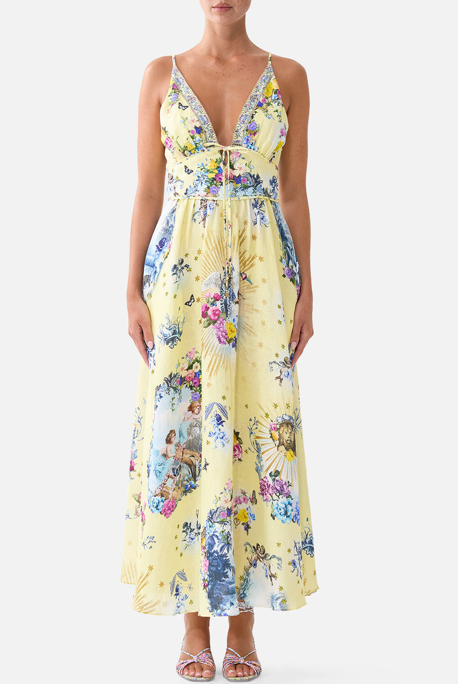 CAMILLA Waistband Dress with Tie Detail - Chinoiserie Child - view 1