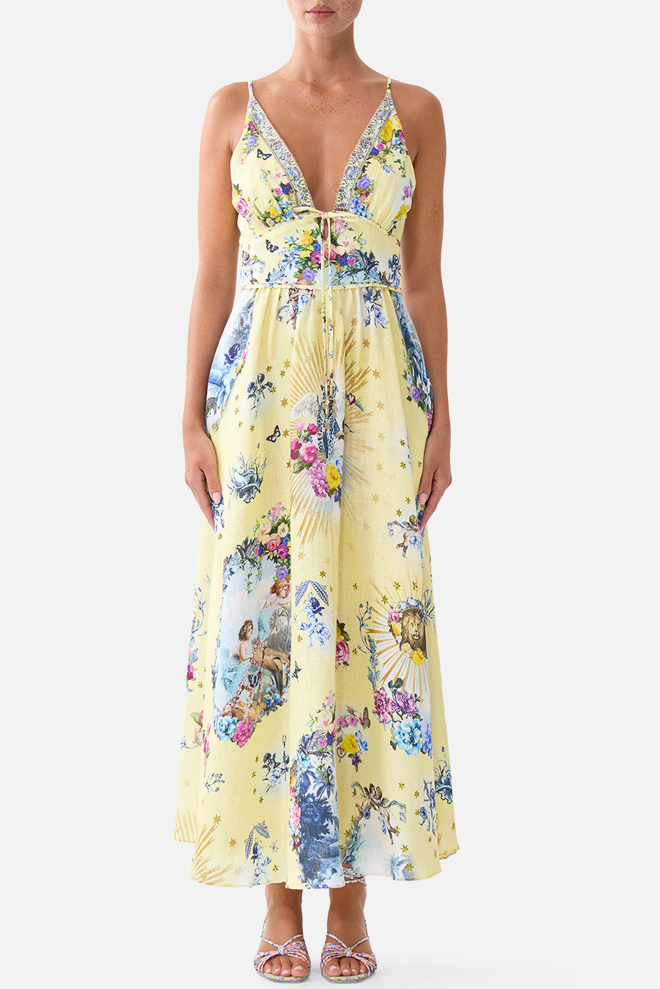 CAMILLA Waistband Dress with Tie Detail - Chinoiserie Child - view 1