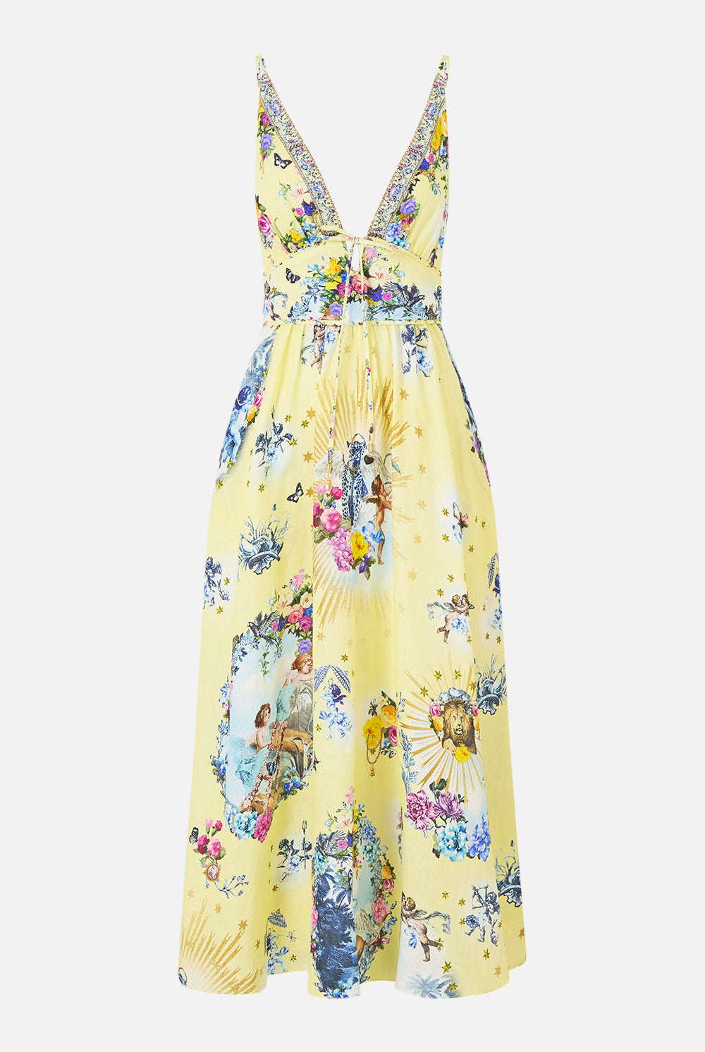 CAMILLA Waistband Dress with Tie Detail - Chinoiserie Child - view 3