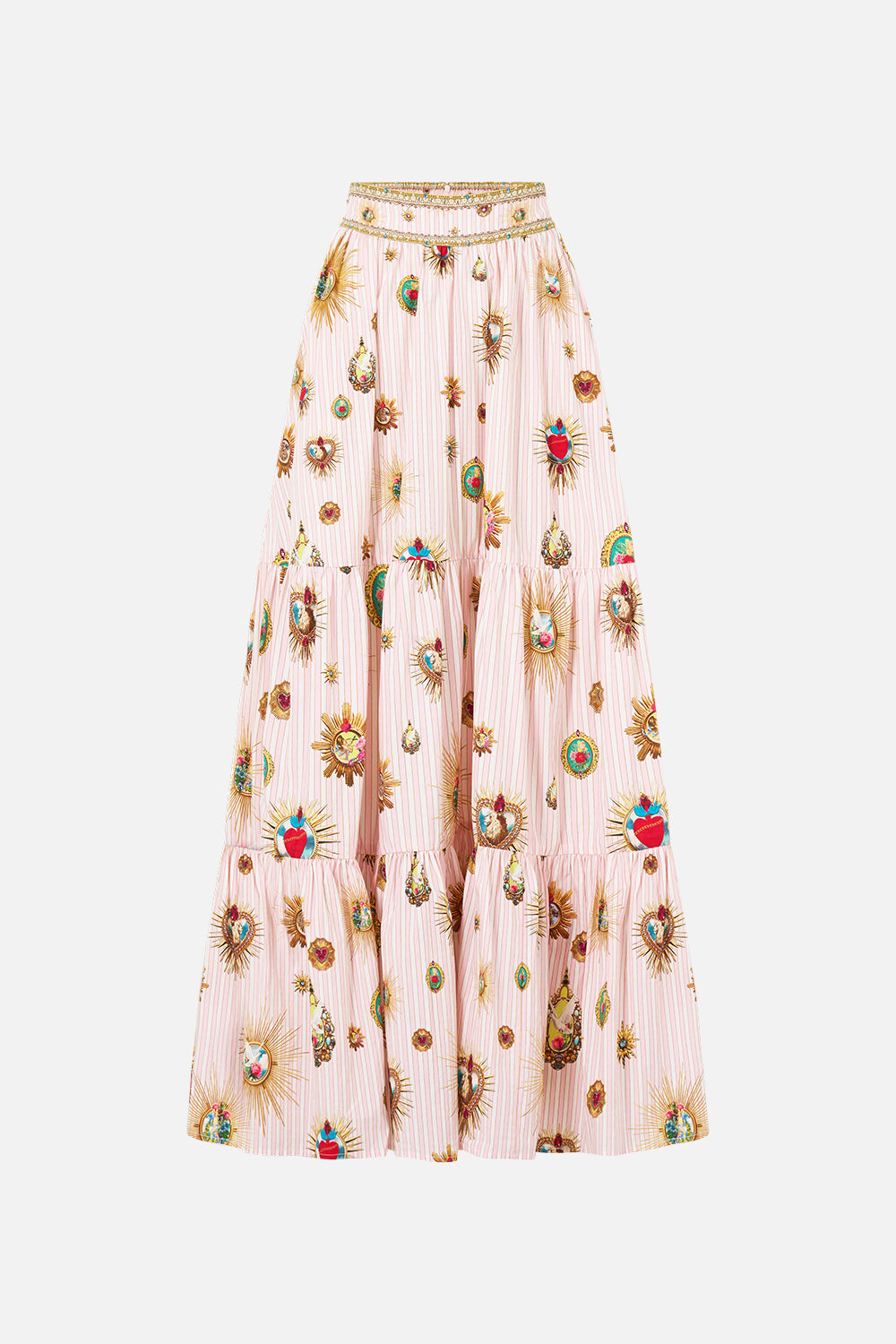 CAMILLA High Waisted Tiered Skirt - Painted Prayers - view 3