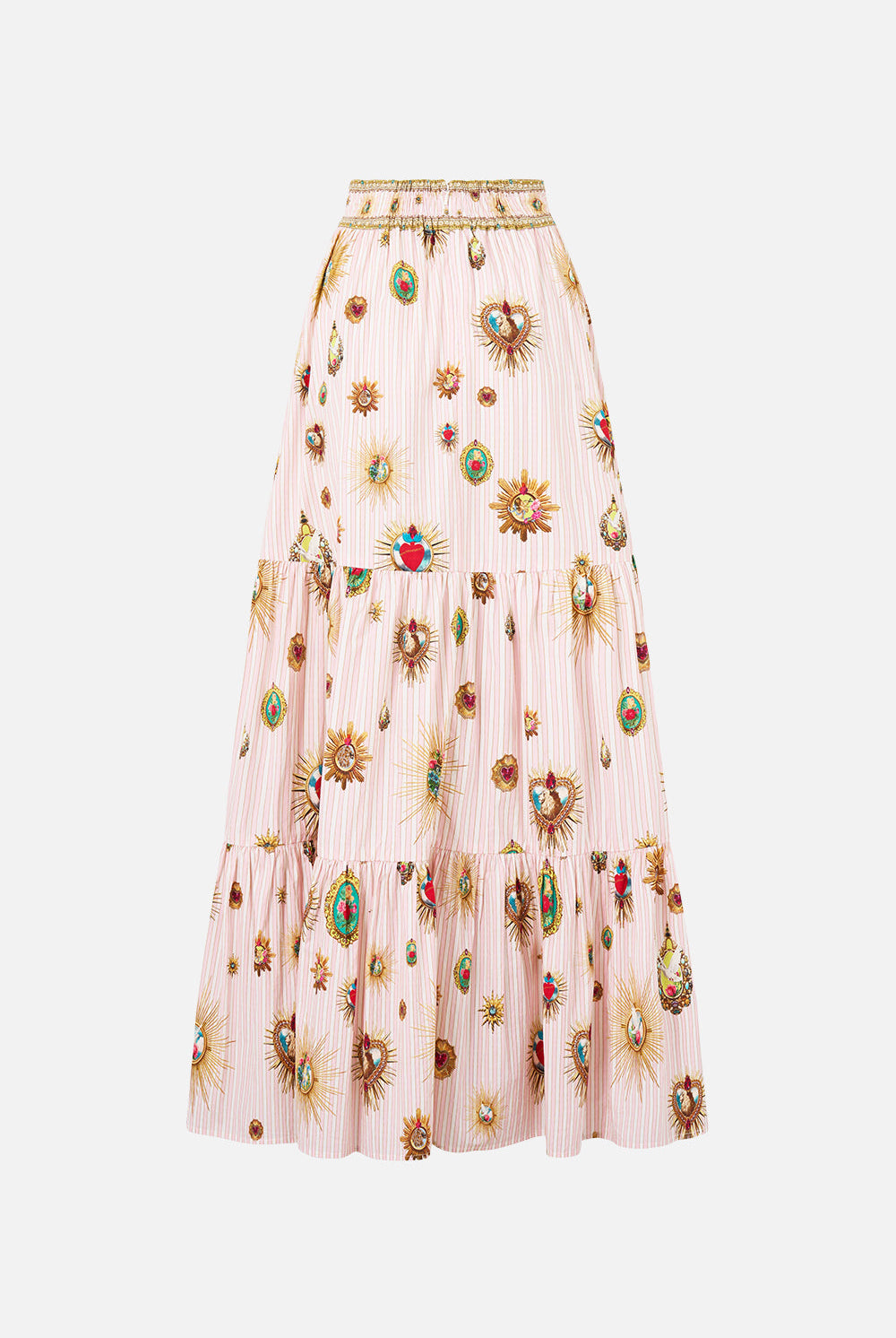 CAMILLA High Waisted Tiered Skirt - Painted Prayers - view 6
