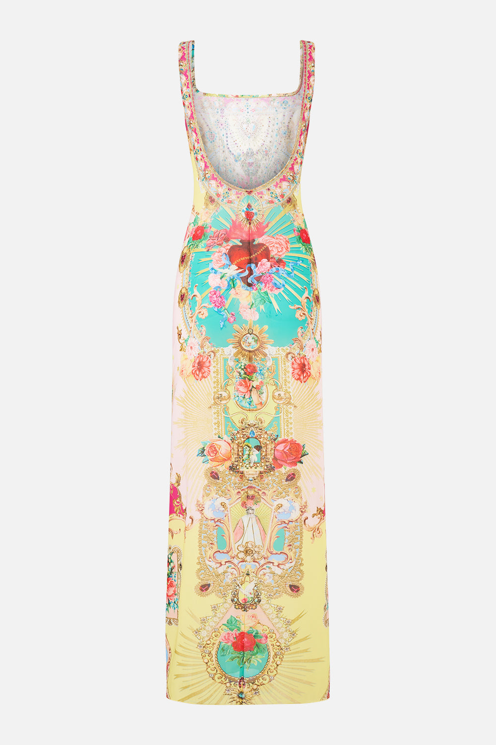 CAMILLA Square Neck Beach Maxi Dress with Low Back - Painted Prayers - view 6