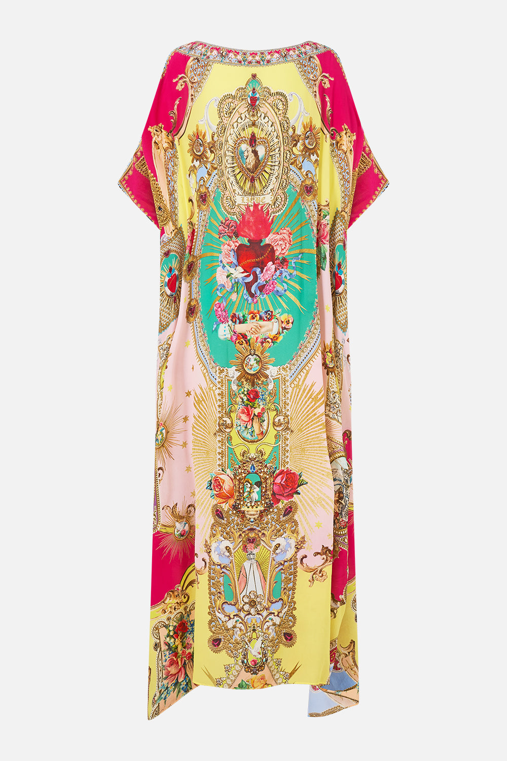 CAMILLA Round Neck Kaftan - Painted Prayers - view 6