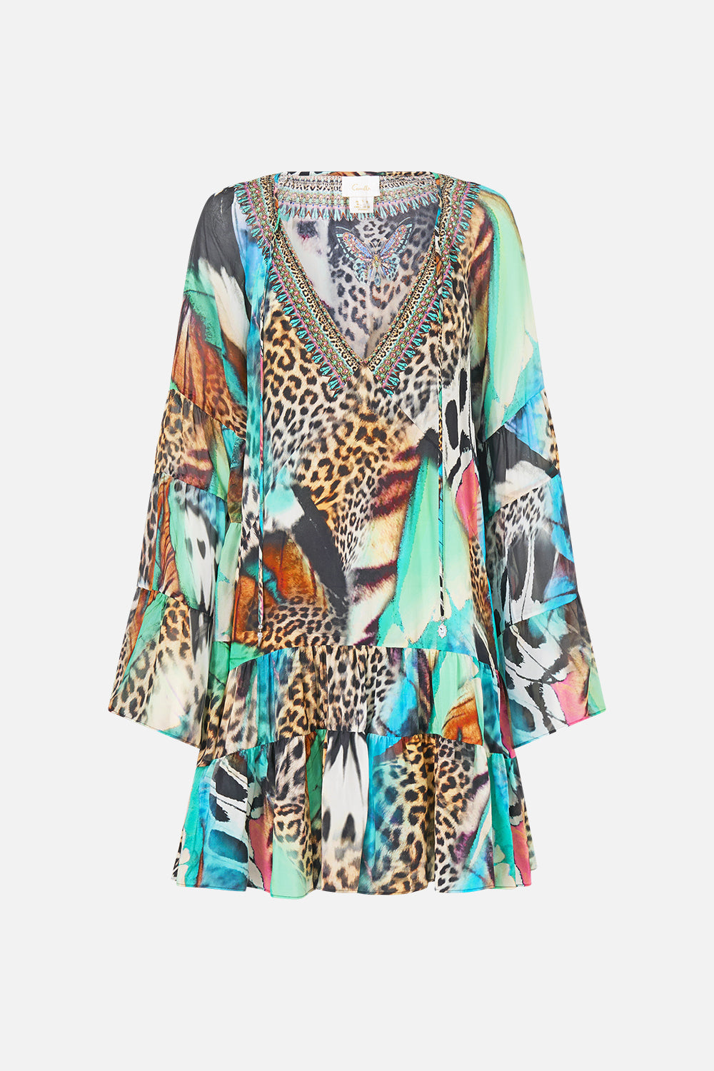 CAMILLA A-Line Gathered Panel Dress - Butterfly Bohemia - view 3
