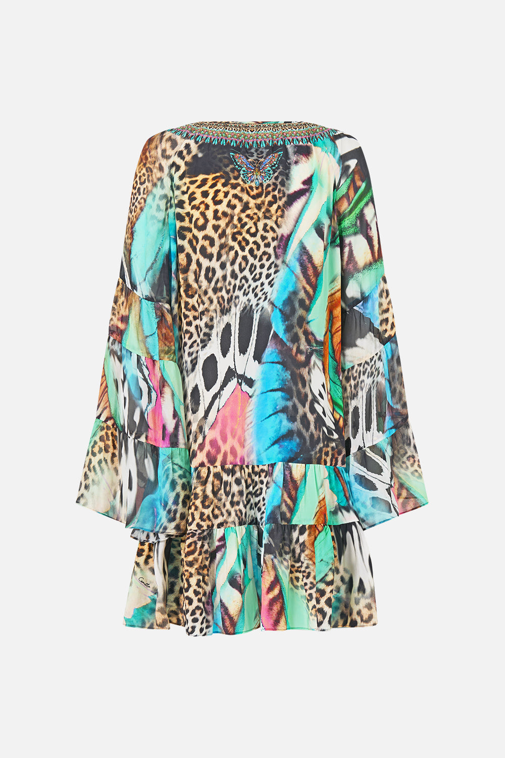 CAMILLA A-Line Gathered Panel Dress - Butterfly Bohemia - view 6