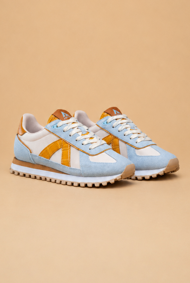 ASFVLT Gate Sneaker - Blue Beige/Cognac Croc - Magpie Style