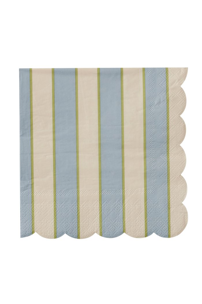 Carnival Paper Napkins - Blue and Ivory, Pack of 20