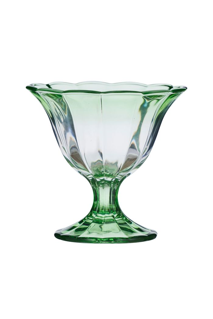 Abby Footed Glass Bowl - Green