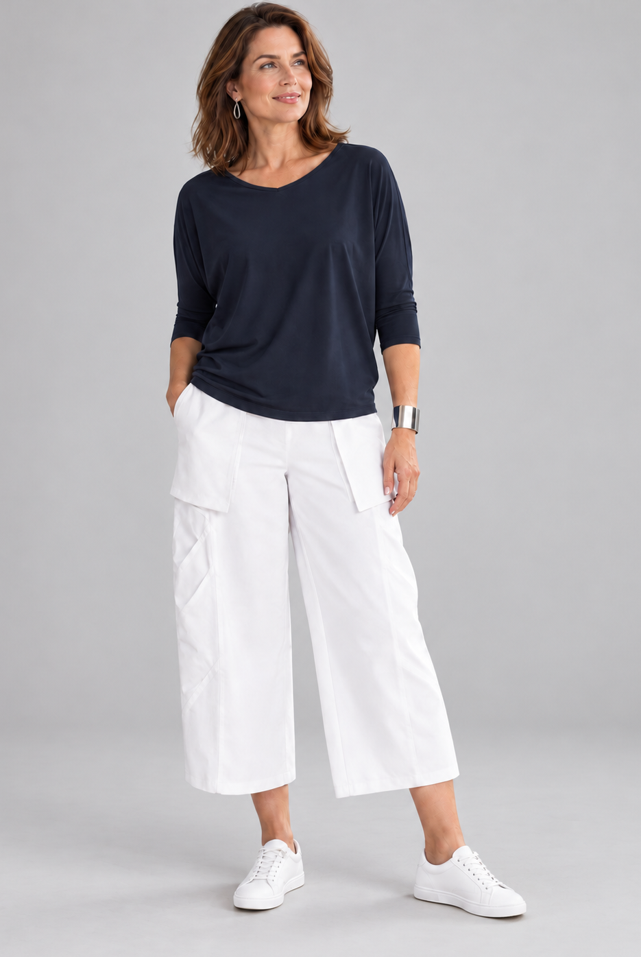 PAULA RYAN Batwing EcoVero - Navy - Paula Ryan
