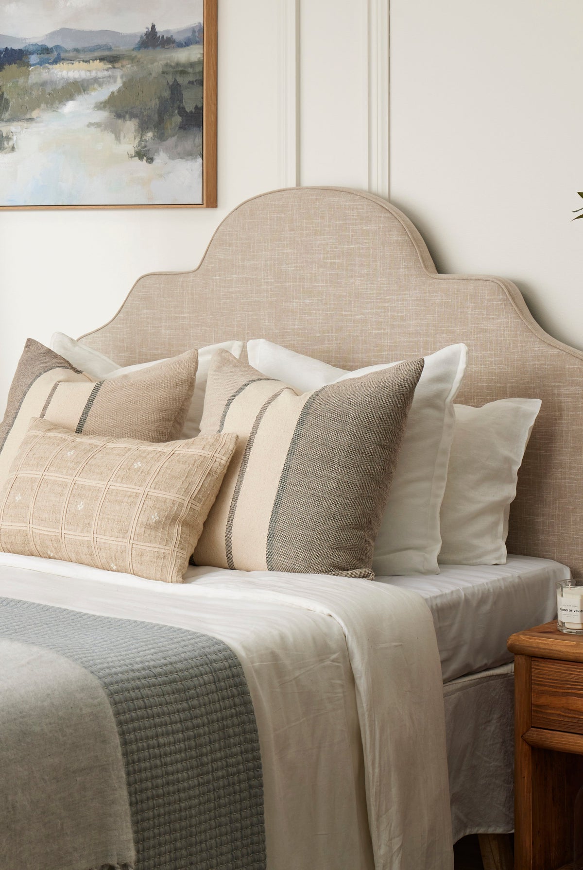 Cove Linen Cushion - White - 10