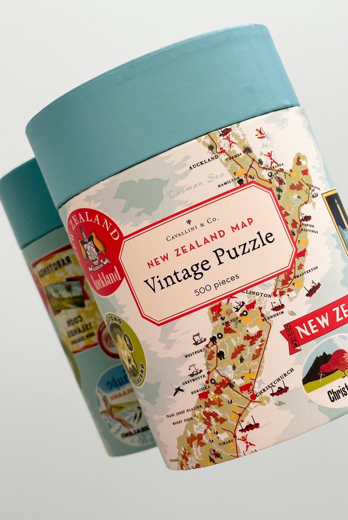 Cavallini & Co - NZ Map 500 Piece Vintage Puzzle - Magpie Style