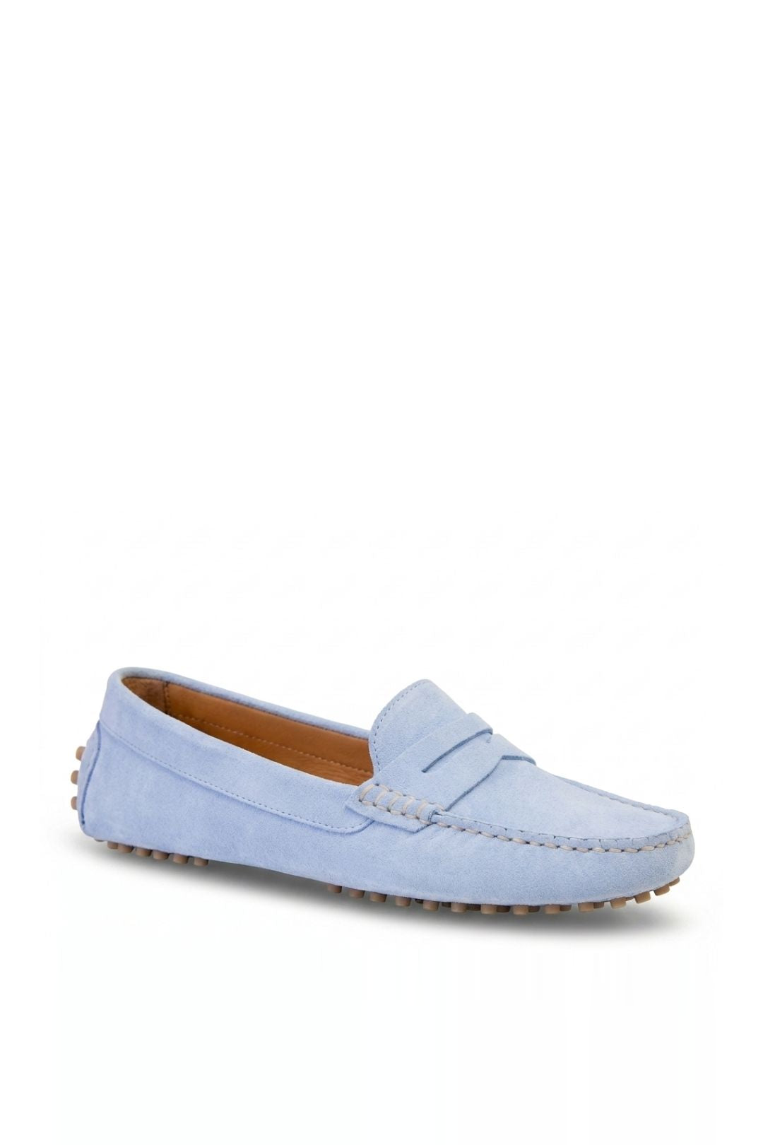 Kathryn Wilson Avery Loafer in Powder Blue Suede, view 3