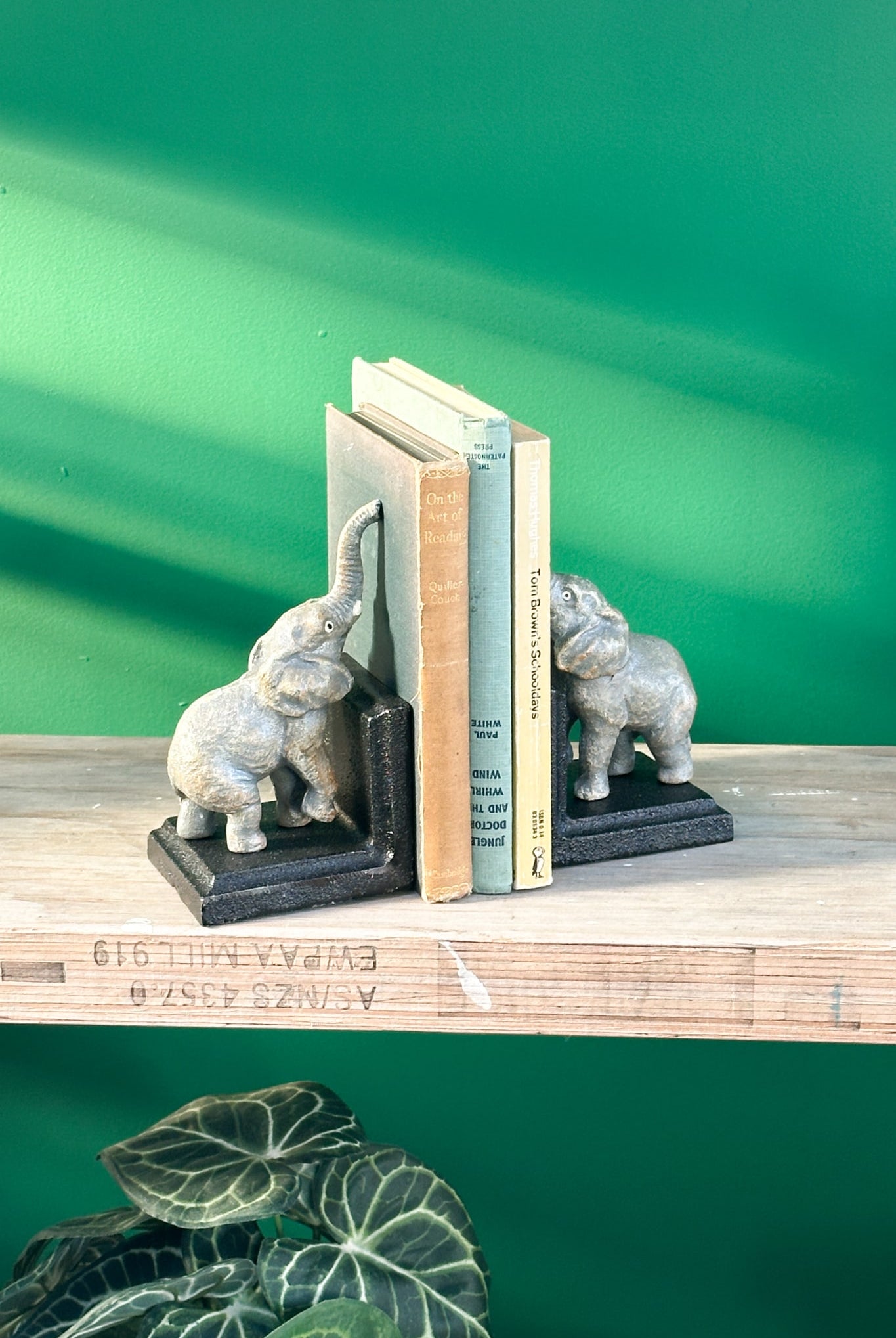 Elephant Bookends with Base - Cast Iron - Magpie Style