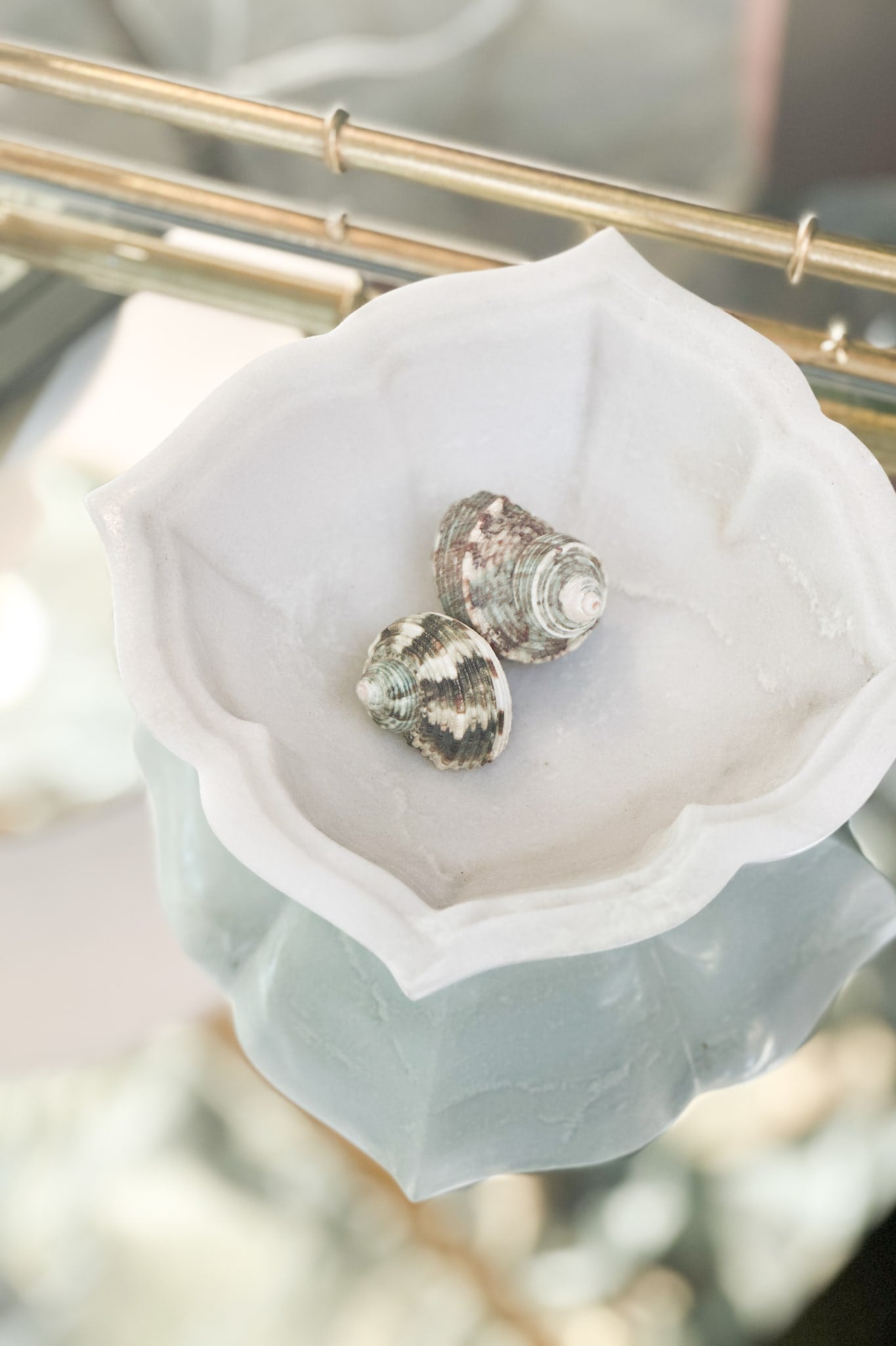 Marble Bowl, Lotus Floral - Magpie Style