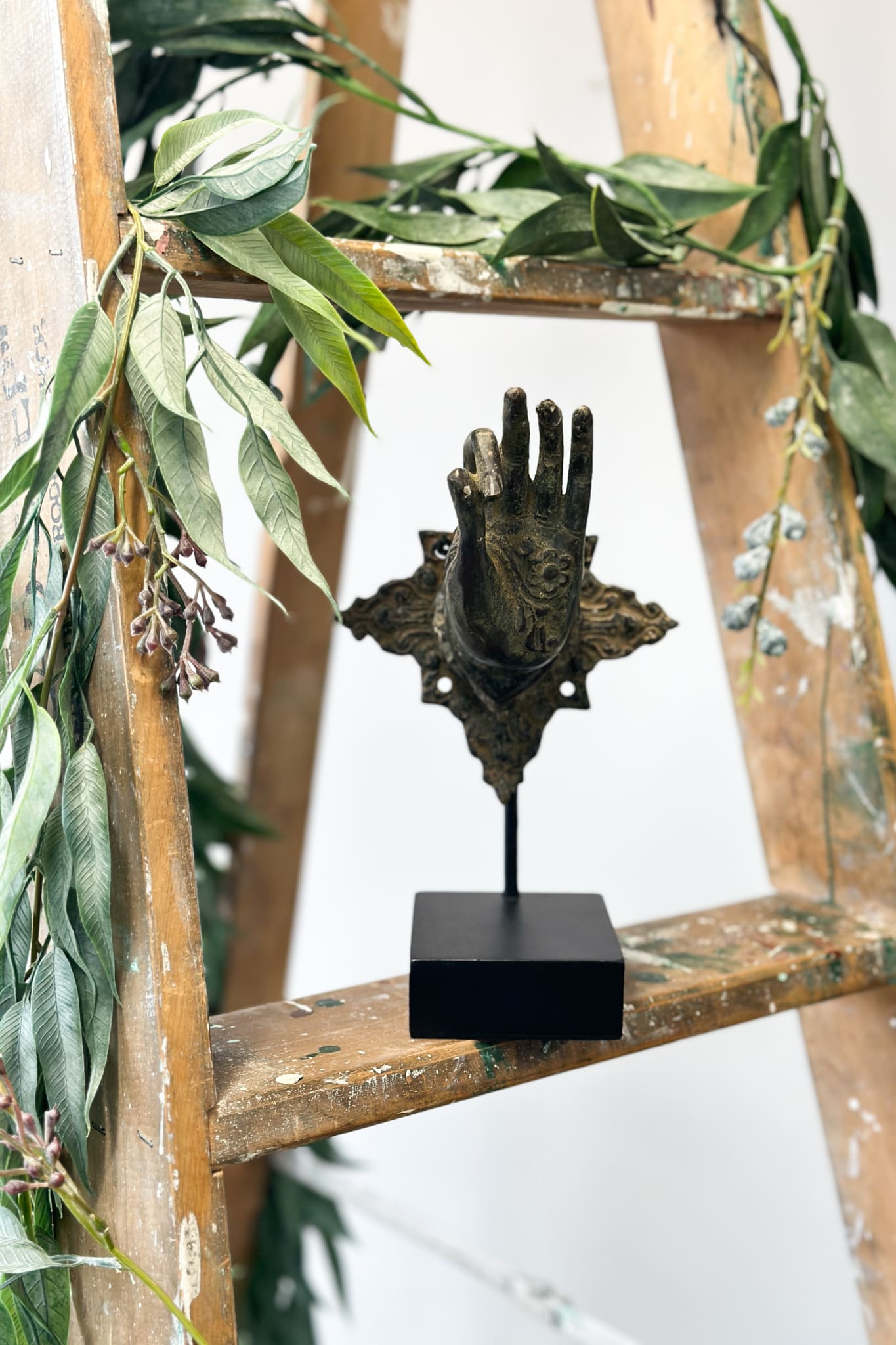 Bronze Henna Flower Hand on Stand - Magpie Style