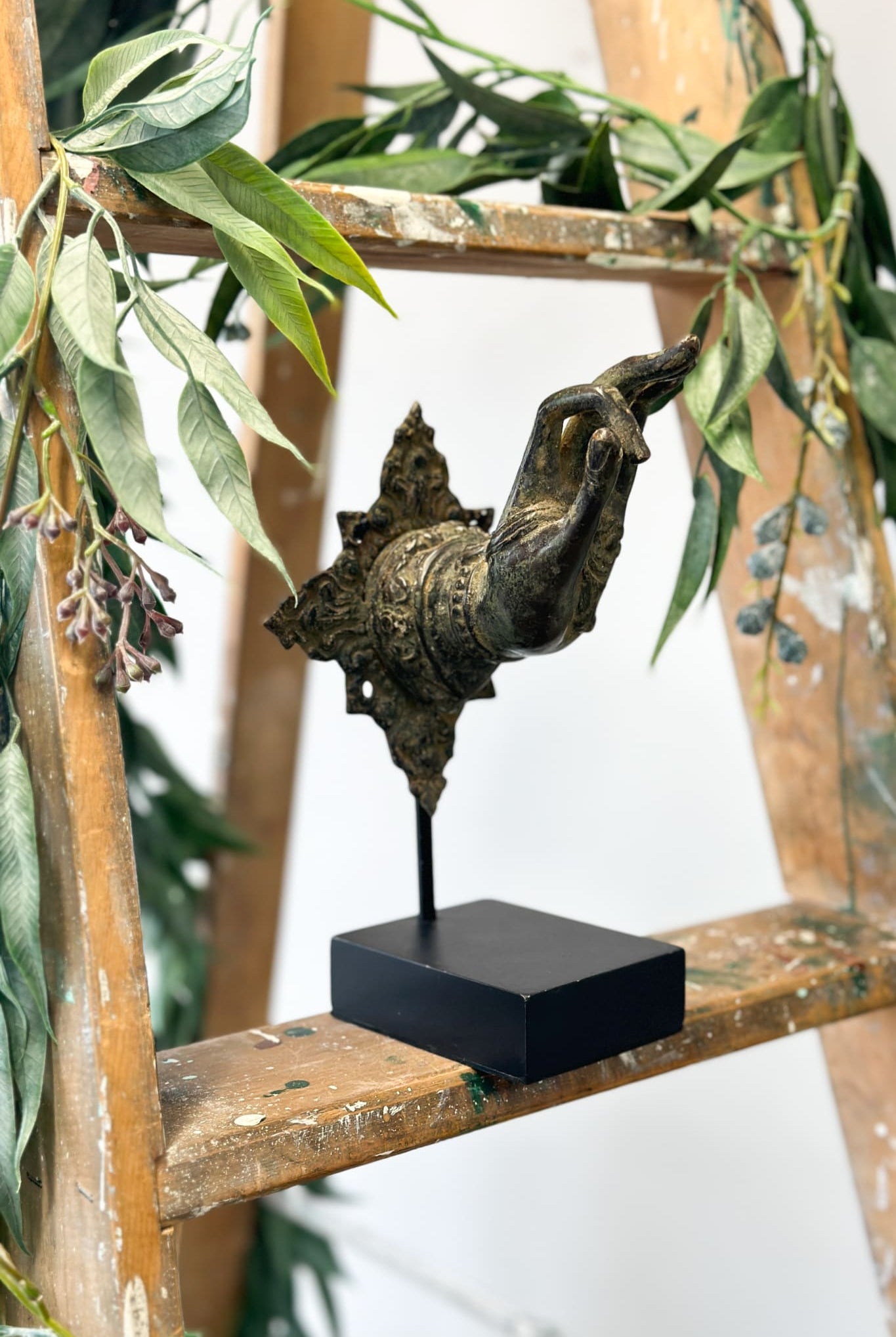 Bronze Henna Flower Hand on Stand - Magpie Style