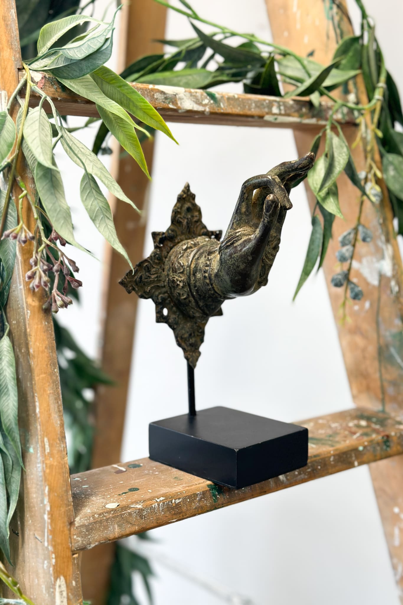 Bronze Henna Flower Hand on Stand - Magpie Style