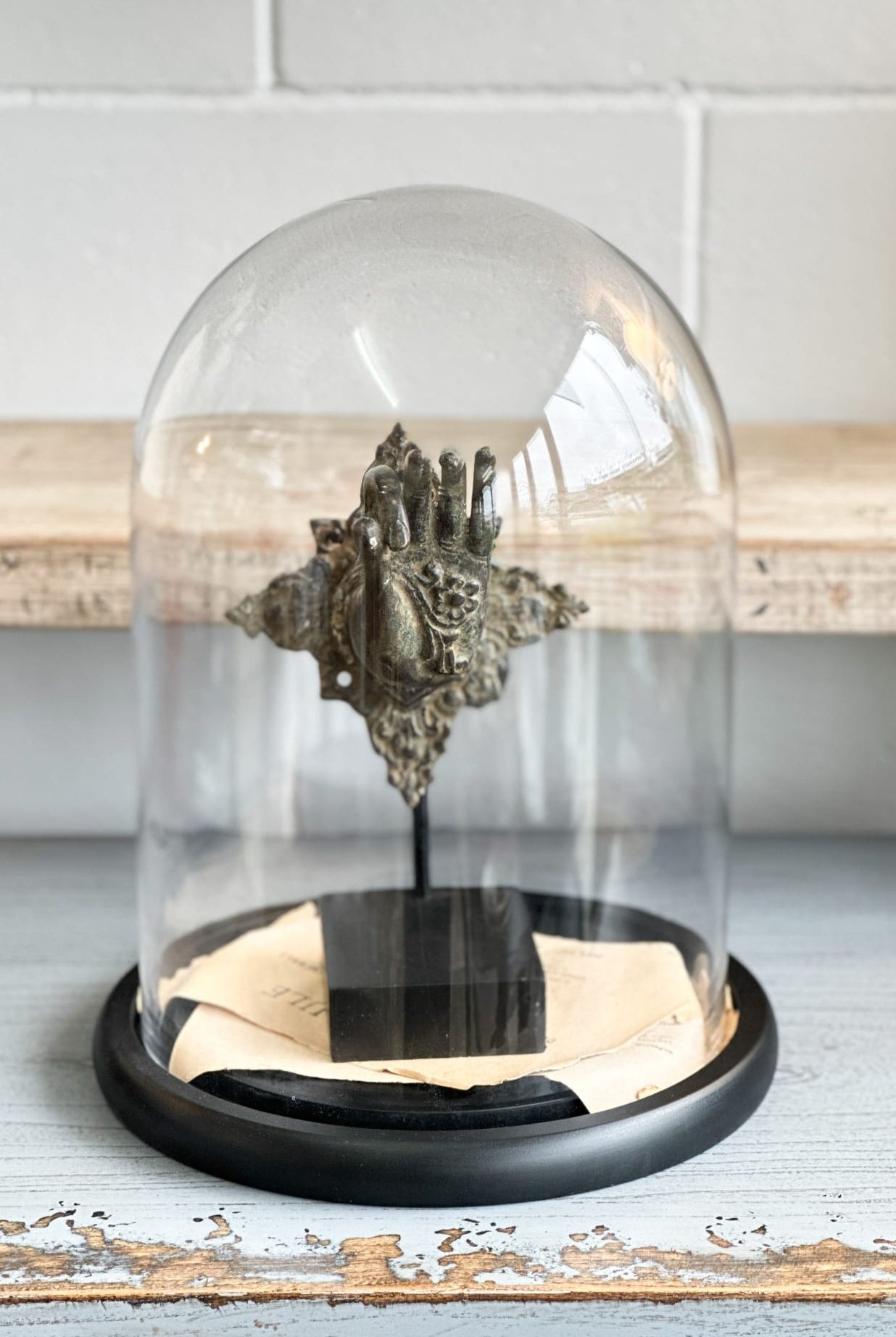 Bronze Henna Flower Hand on Stand - Magpie Style