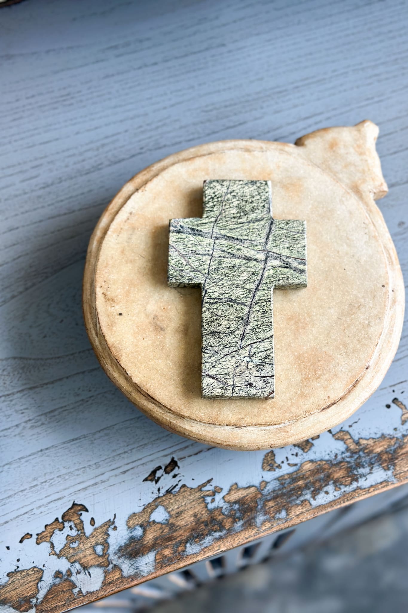 Natural Fossil Stone Cross - Magpie Style