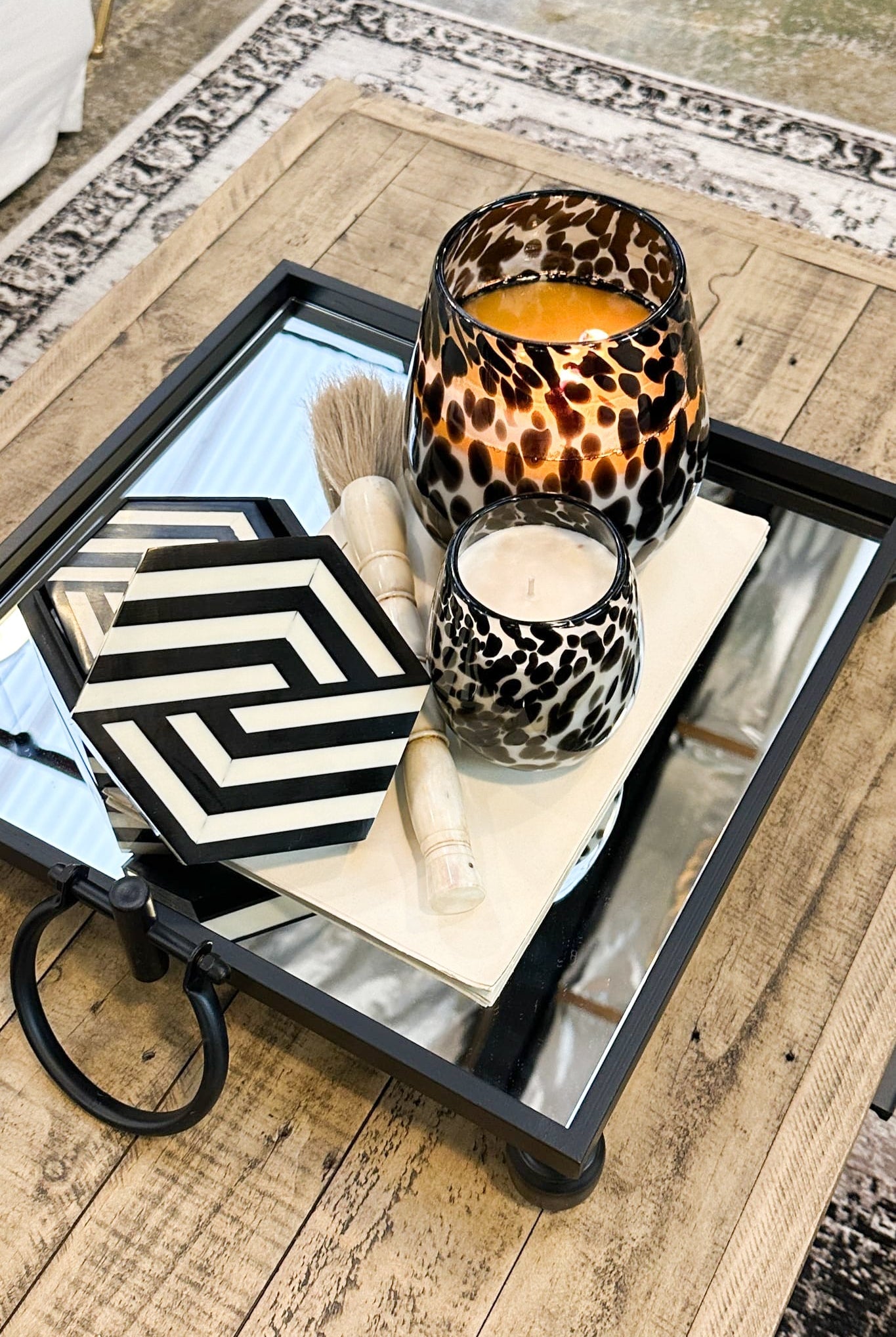 MAGPIE HOME Hexagon Inlay Box + Coasters - Black - Paula Ryan