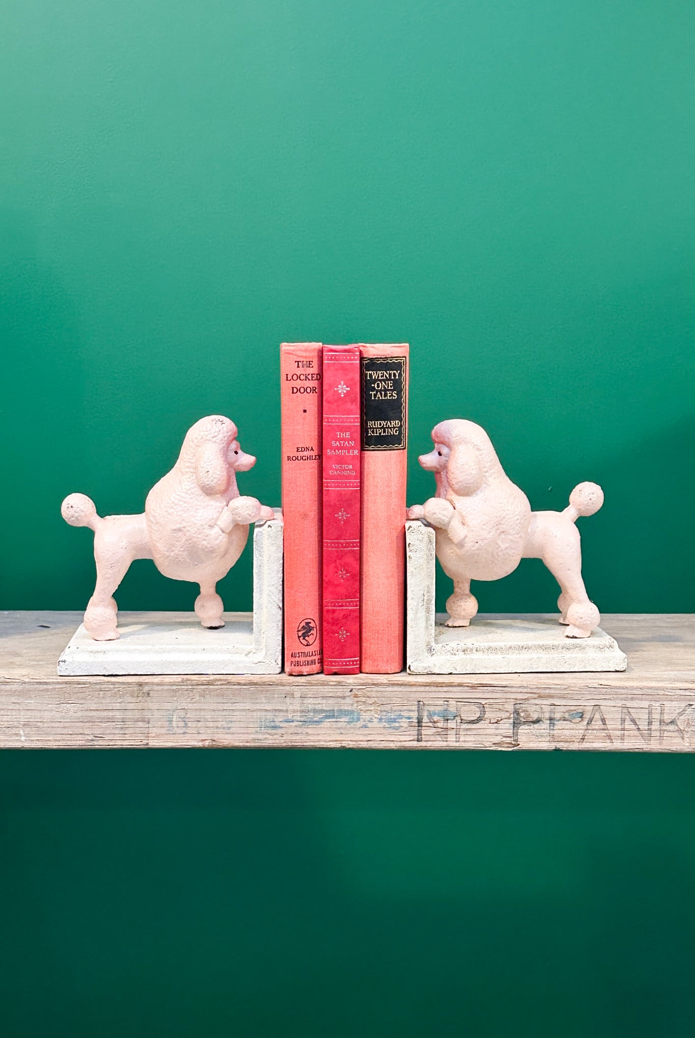 Pink Poodle Bookends - Cast Iron - Magpie Style