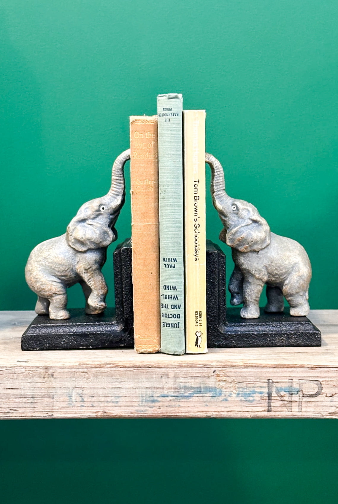 Elephant Bookends with Base - Cast Iron - Magpie Style