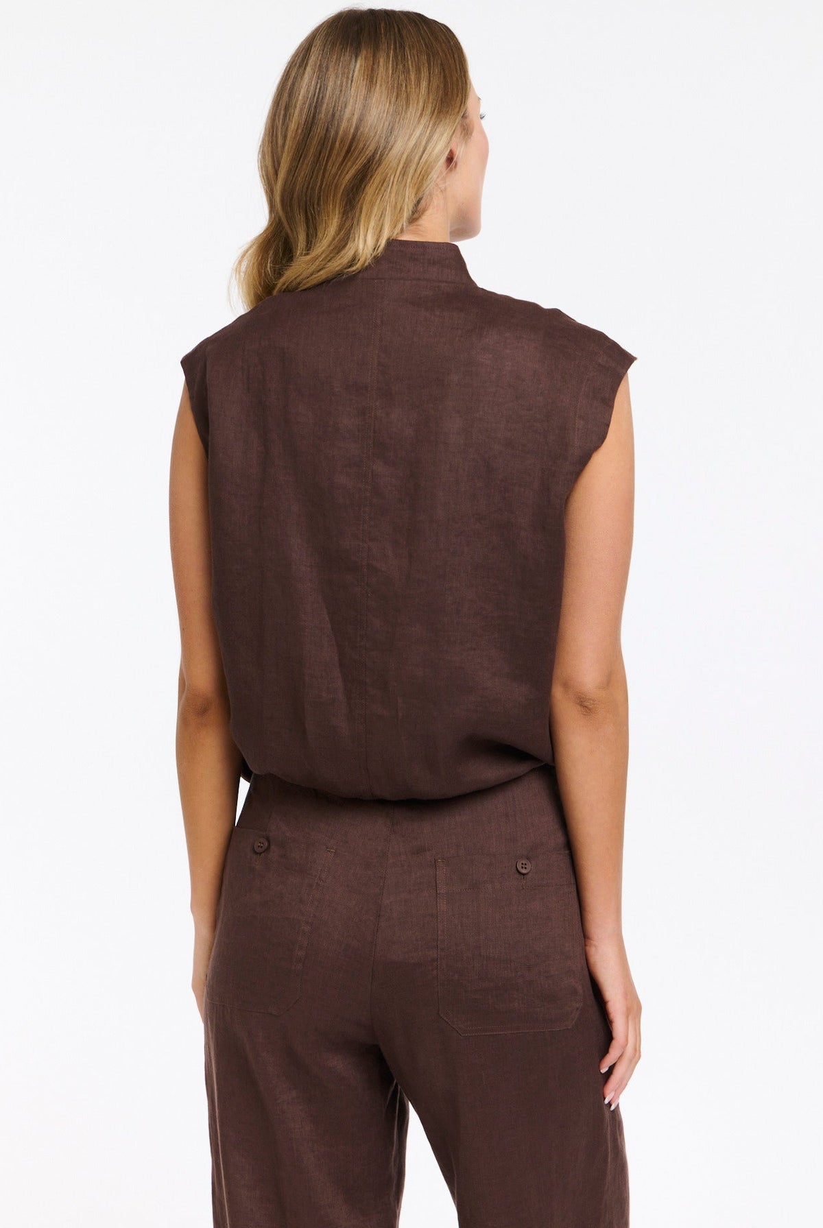 365 DAYS Mara Linen Zip Top - Chocolate, supplier photo 7