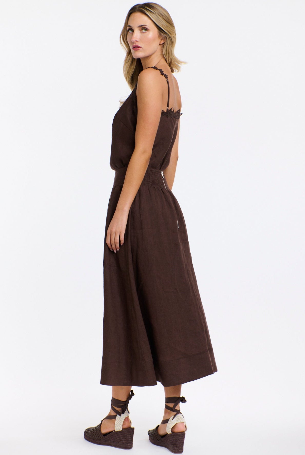 365 DAYS Marion Linen Skirt - Chocolate, supplier photo 6