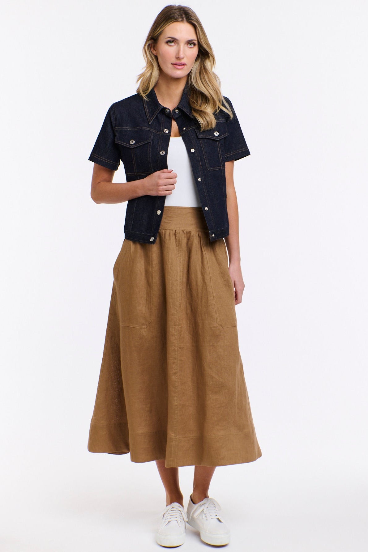 365 DAYS Marion Linen Skirt - Toffee, supplier photo 5
