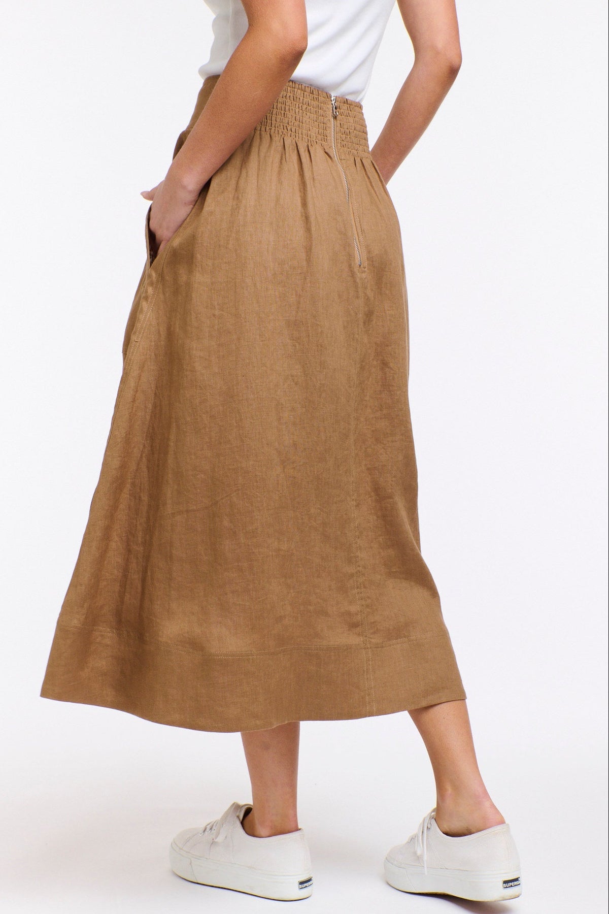 365 DAYS Marion Linen Skirt - Toffee, supplier photo 6
