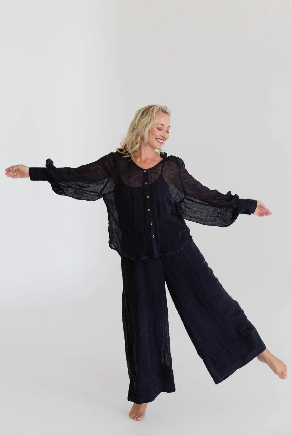 EADIE Mika Blouse - Midnight - Magpie Style