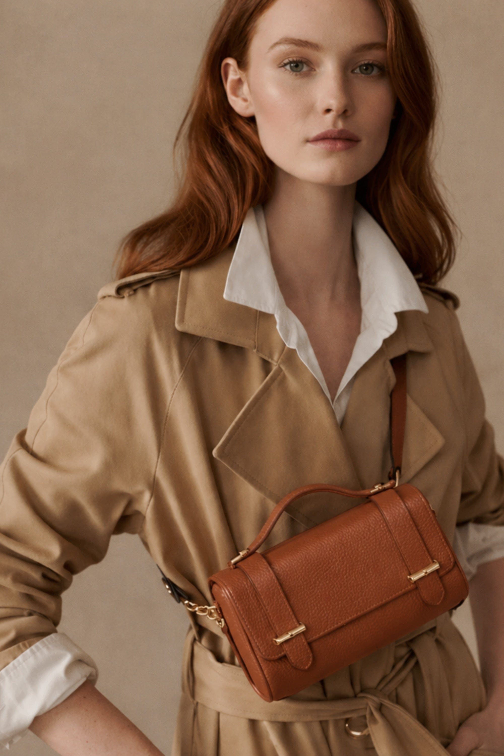 Margot Leather Clutch - Camel - Magpie Style