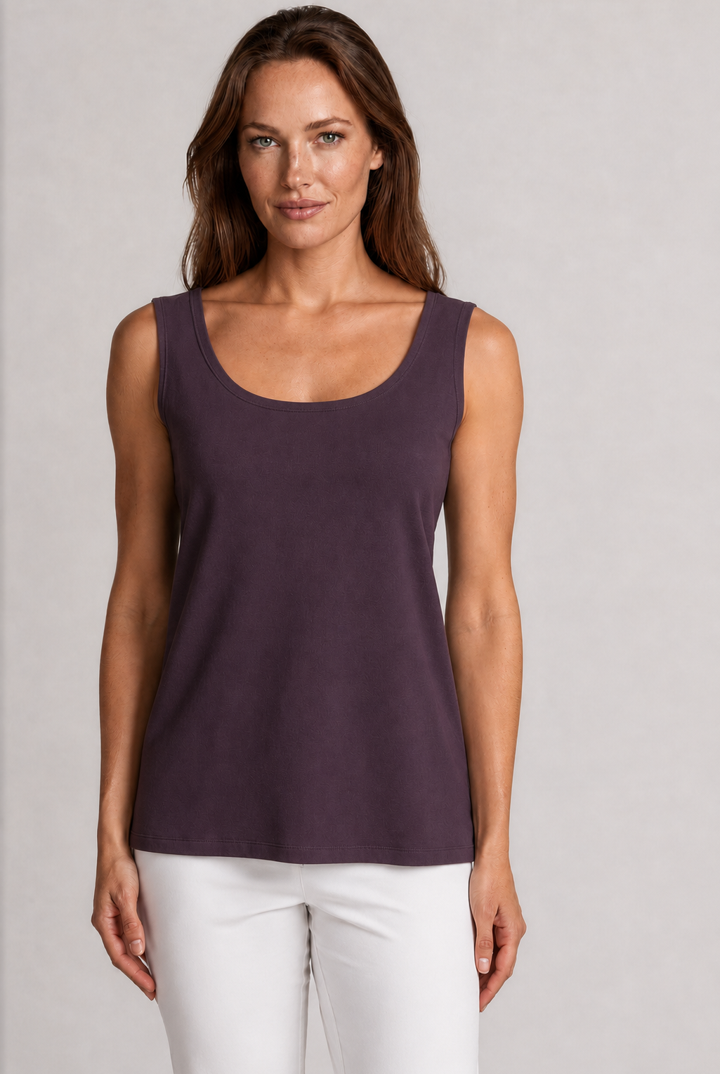 PAULA RYAN Easy Fit Singlet - Cocoa Plum Merino - Paula Ryan
