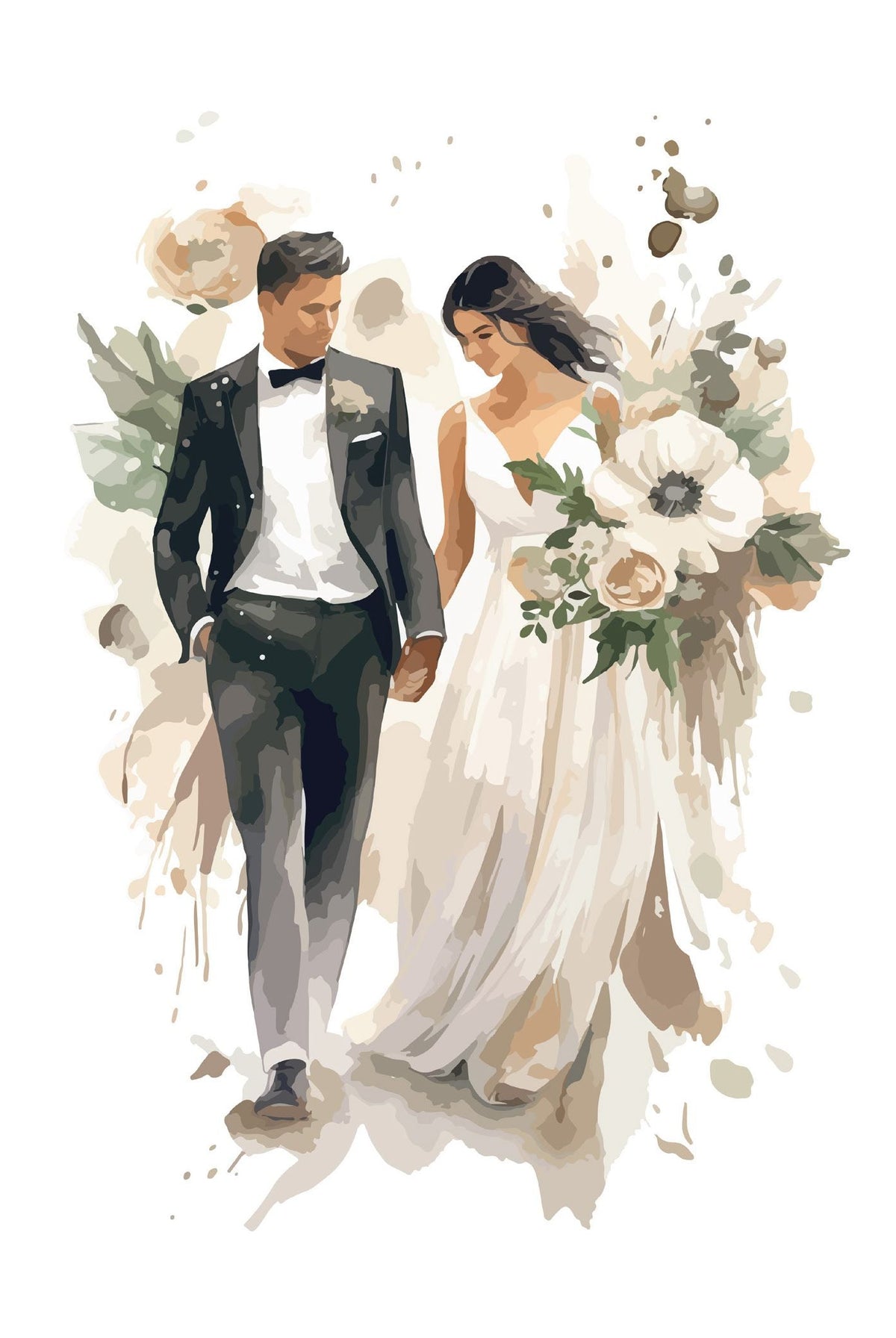 Card - Wedding Watercolour - Nuovo F8 original
