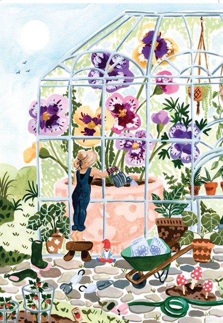 Card - Greenhouse Garden - original artwork