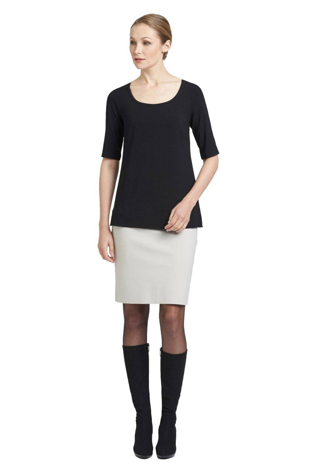 PAULA RYAN ESSENTIALS Easy Fit Half Sleeve Scoop Neck Top - MicroModal - Paula Ryan